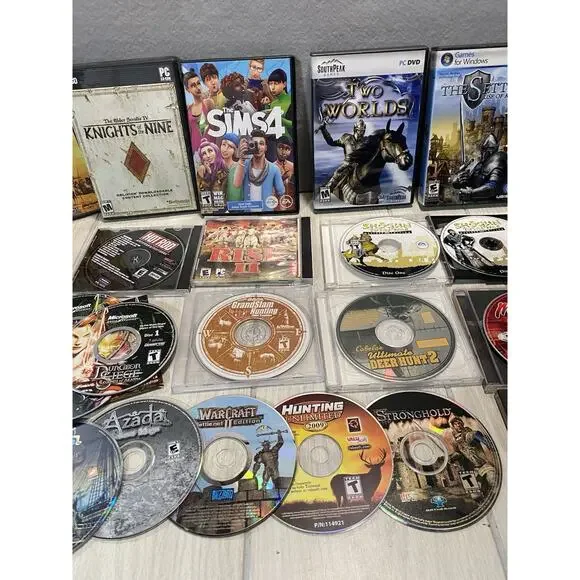 PC Game Lot of 20+ Vintage and Retro Gaming Games Age Of Empire Sims Deer Hunt